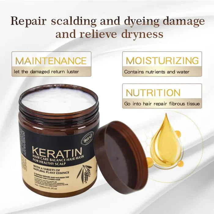 Keratin Hair Mask Treatment 500ml tub opened