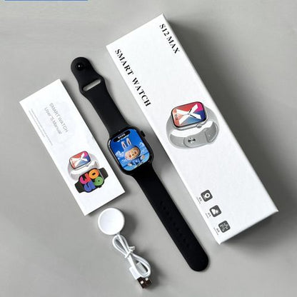 S12 Max Smart Watch – 1.85" Full Touch HD Display, Bluetooth Calling, Health & Fitness Tracker for Android & iOS