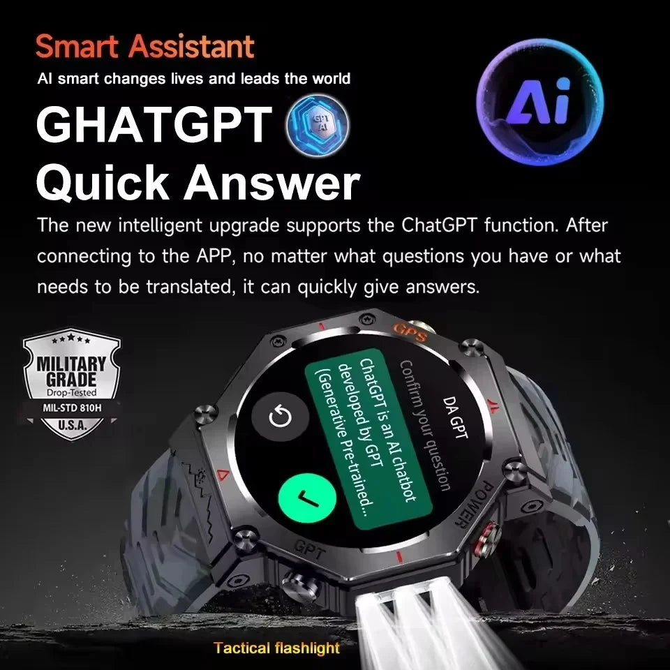 Rugged GPS Outdoor Smartwatch – 10ATM, AMOLED, Compass