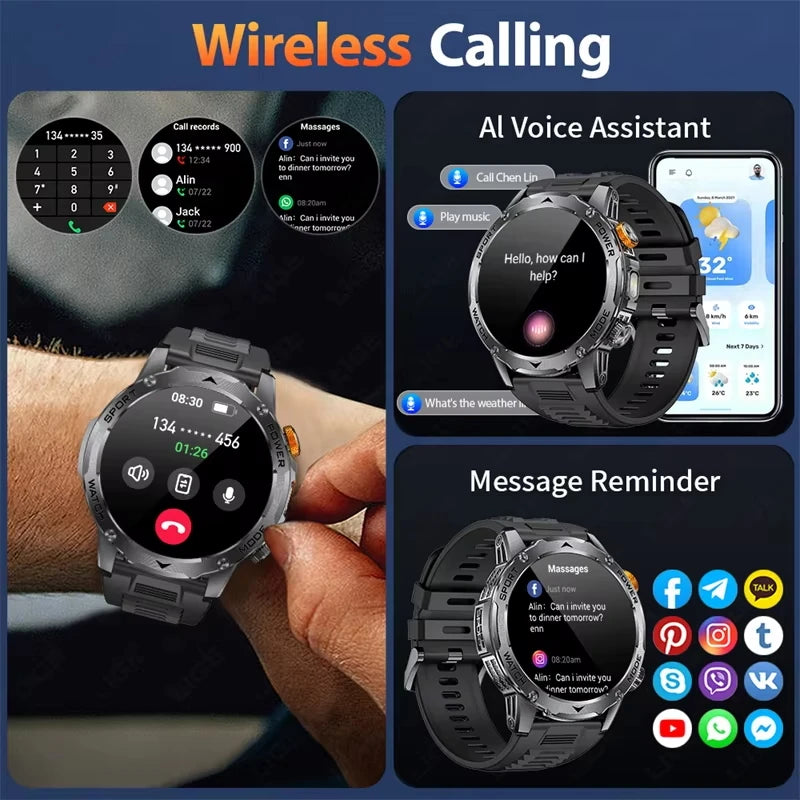 AMOLED Smart Watch With Bluetooth Calls & 1000mAh Battery