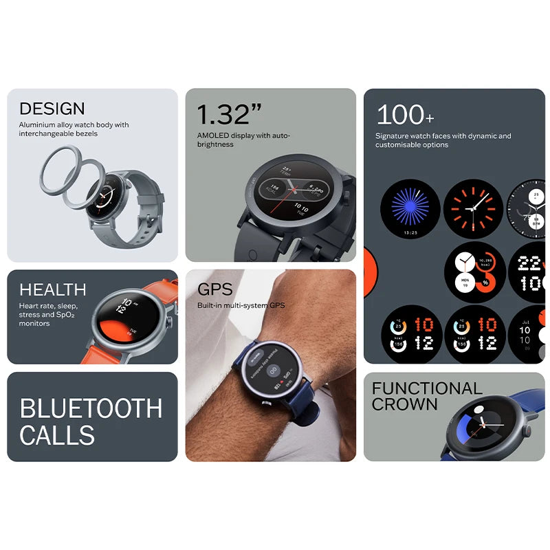 AMOLED Smart Watch With GPS – Bluetooth Calls & 11-Day Battery