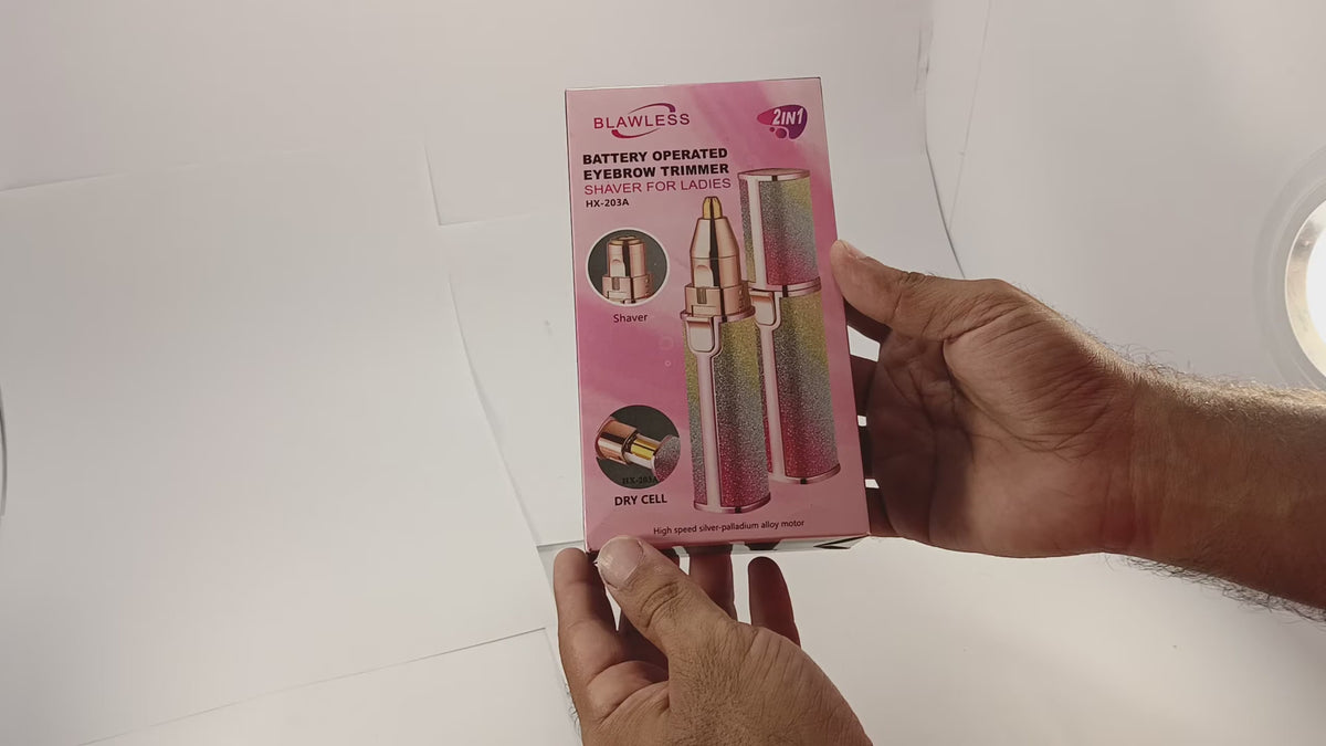 Flawless 2 in 1 eyebrow trimmer and facial shaver device product video 