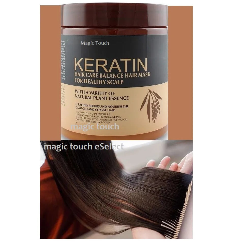 Smooth shiny hair result after applying deep conditioning keratin hair mask