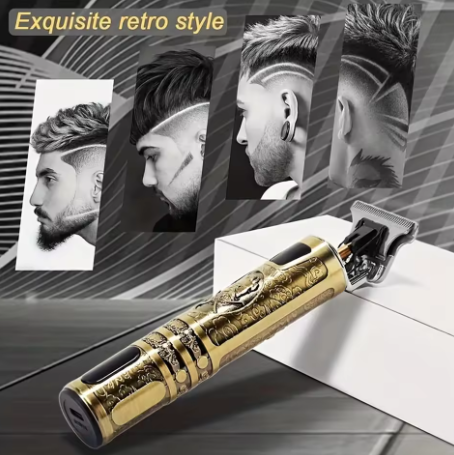 Vintage T9 professional trimmer close-cutting T-blade metal body engraved handle